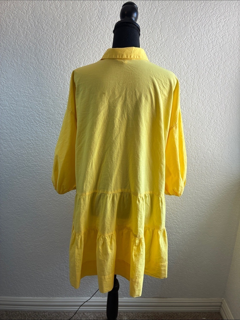 Free People Misha Mini Dress Yellow Polo Collar Pockets S - Picture 5 of 9